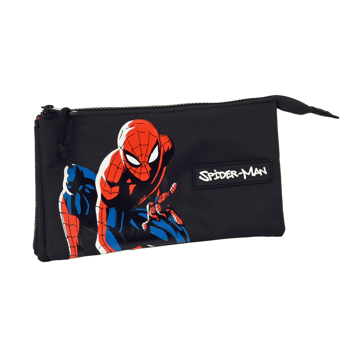 Tredubbel Carry-all Spiderman Hero Svart 22 x 12 x 3 cm-Kontor och Kontorsmaterial, Skol- och utbildningsmaterial-Spider-Man-peaceofhome.se