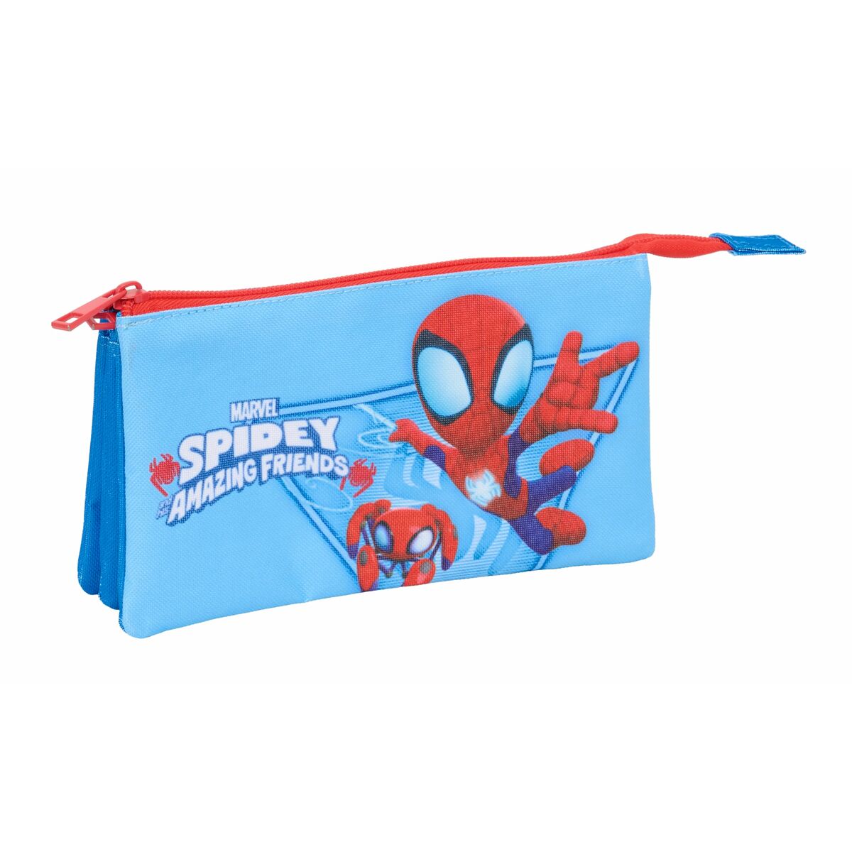 Tredubbel Carry-all Spidey Blå 22 x 12 x 3 cm-Kontor och Kontorsmaterial, Skol- och utbildningsmaterial-Spidey-peaceofhome.se