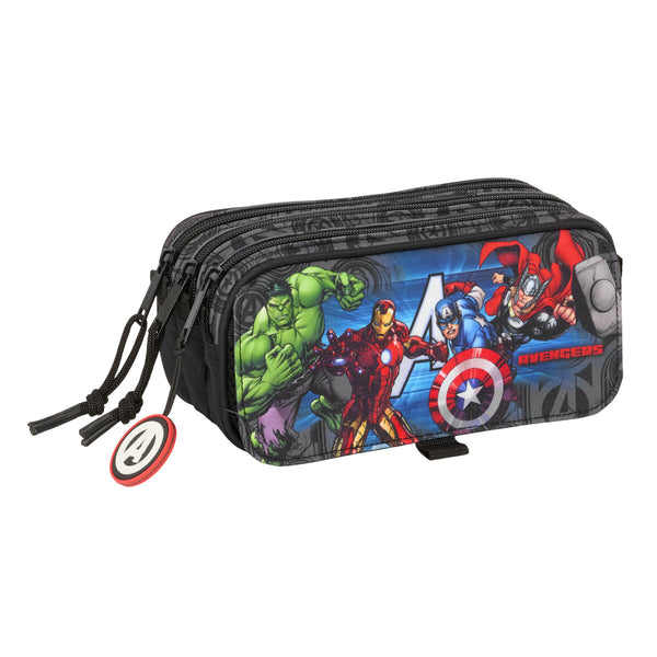 Tredubbel Carry-all The Avengers Vendetta Svart 21,5 x 10 x 8 cm-Kontor och Kontorsmaterial, Skol- och utbildningsmaterial-The Avengers-peaceofhome.se