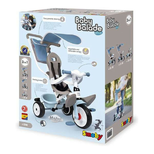 Trehjuling Simba Balade Plus Blå 3 i 1 (68 x 52 x 101 cm)-Leksaker och spel, Sport och utomhus-Simba-peaceofhome.se