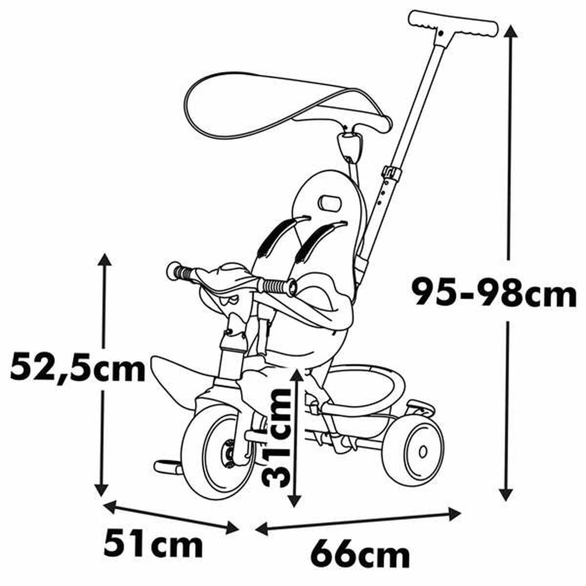 Trehjuling Smoby Metallic-Leksaker och spel, Sport och utomhus-Smoby-peaceofhome.se