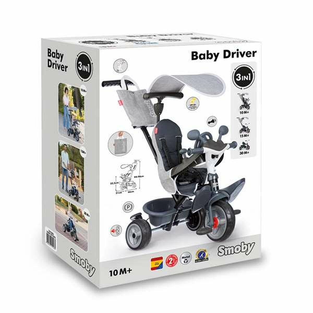 Trehjuling Smoby Metallic-Leksaker och spel, Sport och utomhus-Smoby-peaceofhome.se