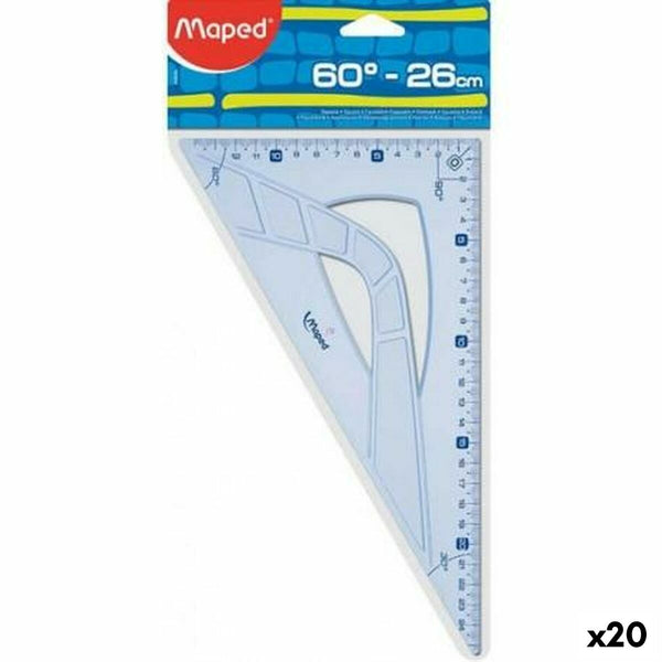 Triangel Maped GEOMETRIC 60º Transparent 26 cm (20 antal)-Kontor och Kontorsmaterial, Skol- och utbildningsmaterial-Maped-peaceofhome.se