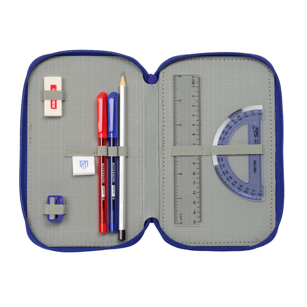 Trippel pennfodral Atlético Madrid Blå Vit Röd 12,5 x 19,5 x 5,5 cm 37 Delar-Kontor och Kontorsmaterial, Skol- och utbildningsmaterial-Atlético Madrid-peaceofhome.se
