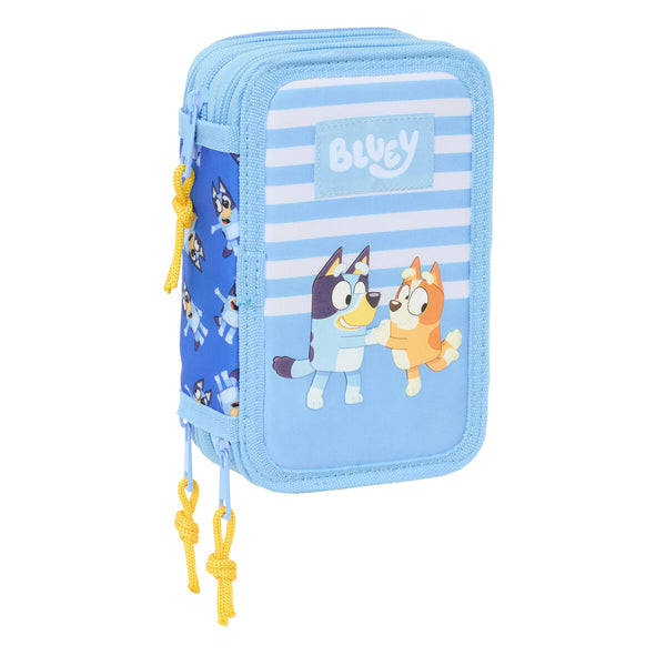 Trippel pennfodral Bluey Let's play Blå 12,5 x 19,5 x 5,5 cm 37 Delar-Kontor och Kontorsmaterial, Skol- och utbildningsmaterial-Bluey-peaceofhome.se