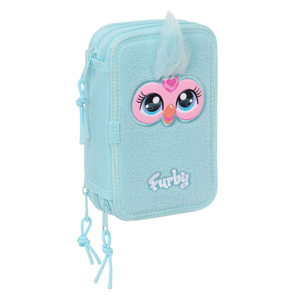 Trippel pennfodral Furby Blå 12,5 x 19,5 x 5,5 cm 37 Delar-Kontor och Kontorsmaterial, Skol- och utbildningsmaterial-Furby-peaceofhome.se
