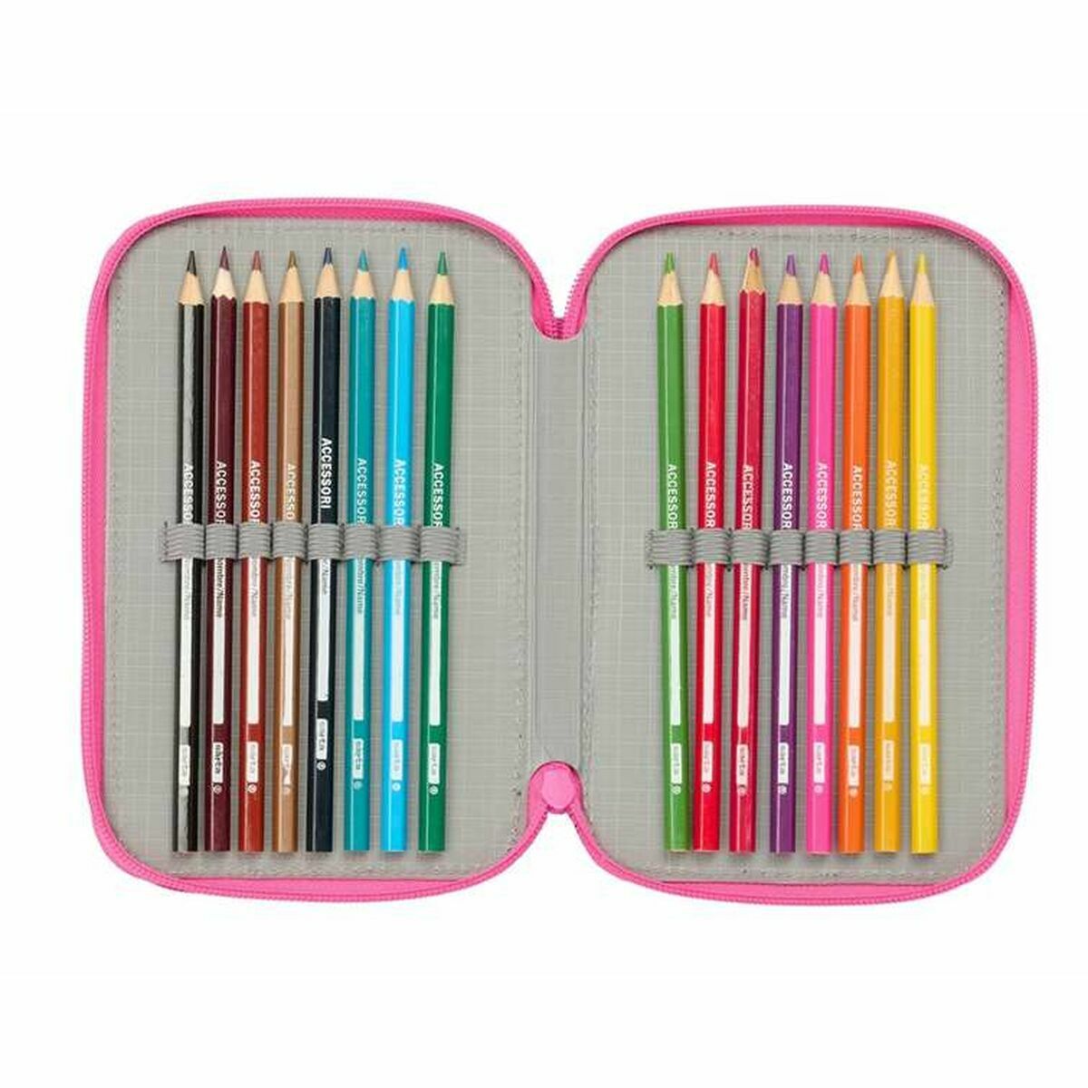 Trippel pennfodral Kuromi Svart Fuchsia 12,5 x 19,5 x 5,5 cm 37 Delar-Kontor och Kontorsmaterial, Skol- och utbildningsmaterial-Kuromi-peaceofhome.se