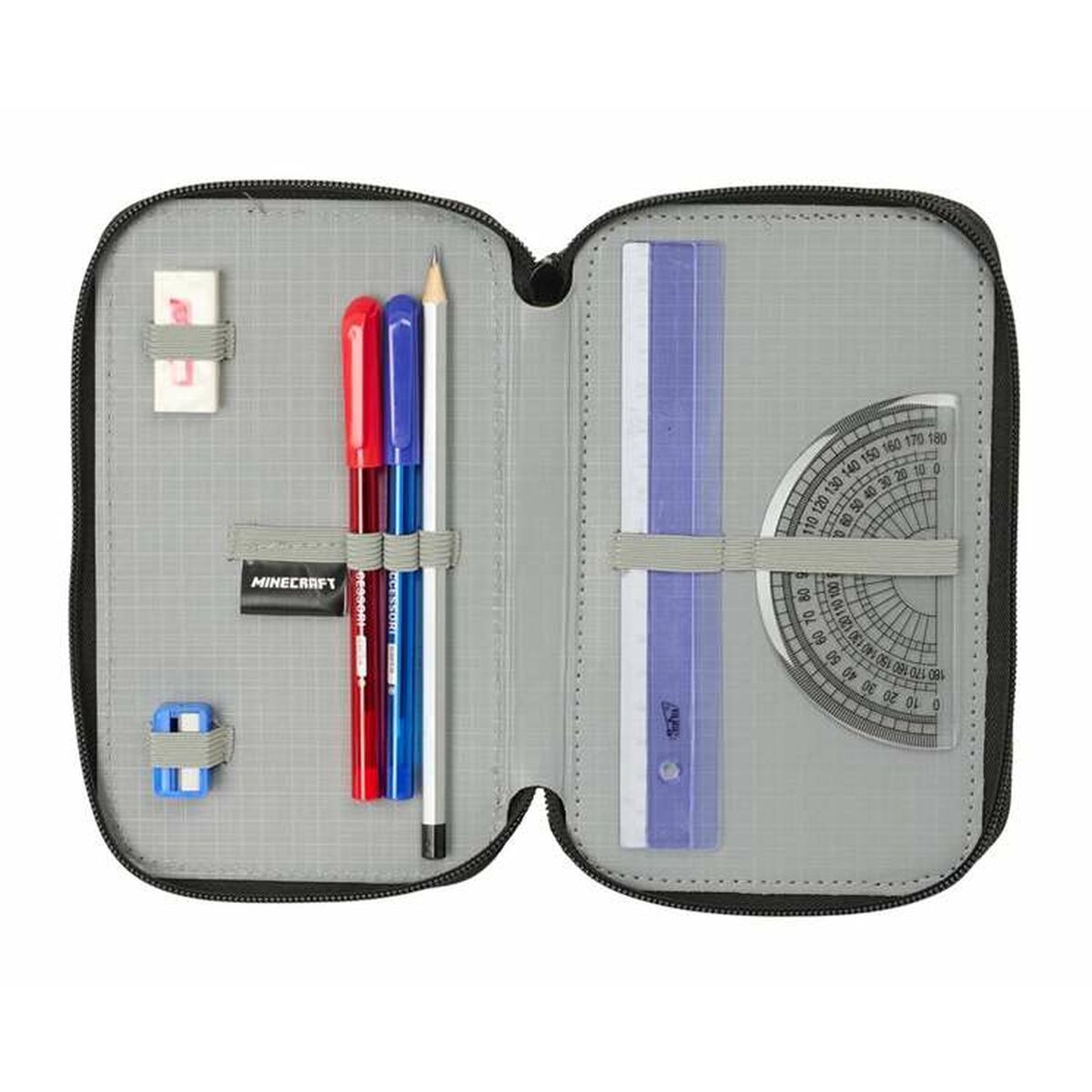 Trippel pennfodral Minecraft 12,5 x 19,5 x 5,5 cm-Kontor och Kontorsmaterial, Skol- och utbildningsmaterial-Minecraft-peaceofhome.se