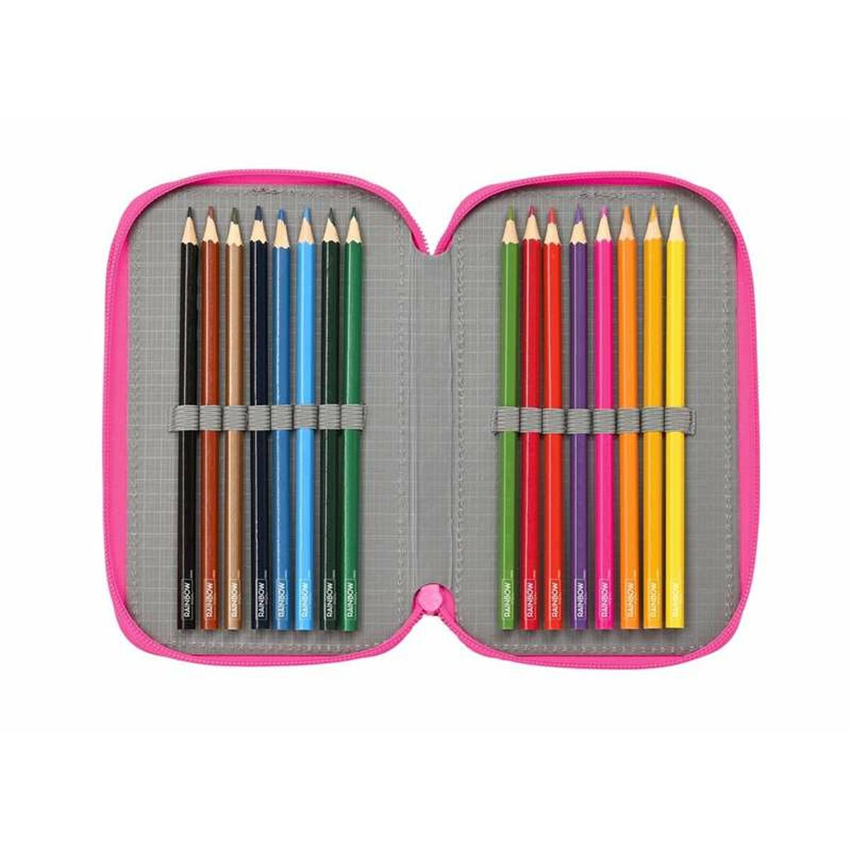 Trippel pennfodral Rainbow High Shine 12,5 x 19,5 x 5,5 cm-Kontor och Kontorsmaterial, Skol- och utbildningsmaterial-Rainbow High-peaceofhome.se