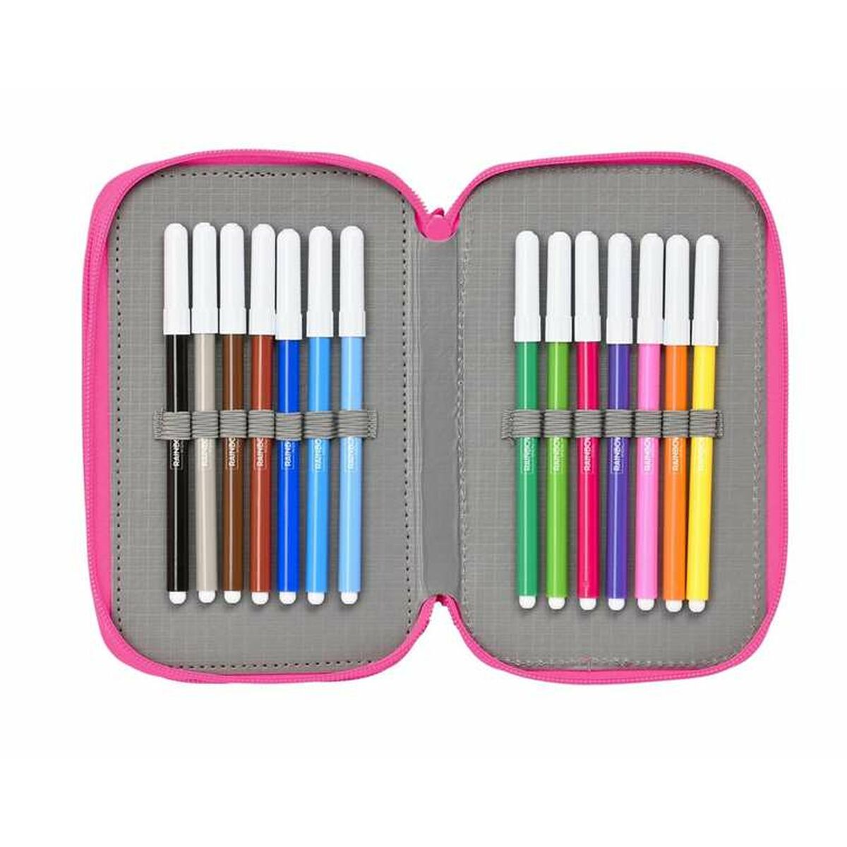 Trippel pennfodral Rainbow High Shine 12,5 x 19,5 x 5,5 cm-Kontor och Kontorsmaterial, Skol- och utbildningsmaterial-Rainbow High-peaceofhome.se