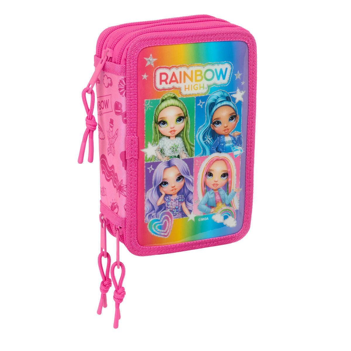 Trippel pennfodral Rainbow High Shine 12,5 x 19,5 x 5,5 cm-Kontor och Kontorsmaterial, Skol- och utbildningsmaterial-Rainbow High-peaceofhome.se