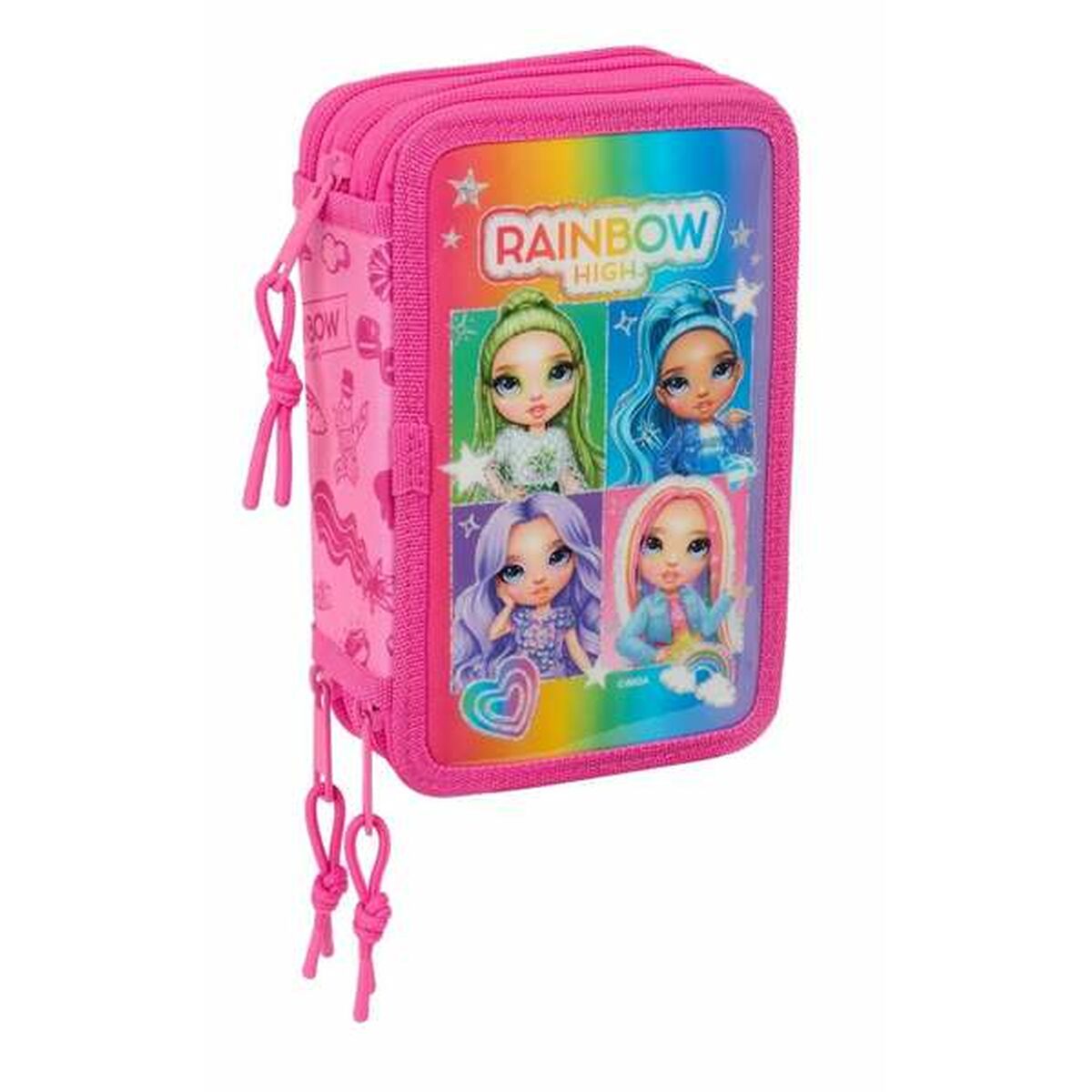 Trippel pennfodral Rainbow High Shine 12,5 x 19,5 x 5,5 cm-Kontor och Kontorsmaterial, Skol- och utbildningsmaterial-Rainbow High-peaceofhome.se