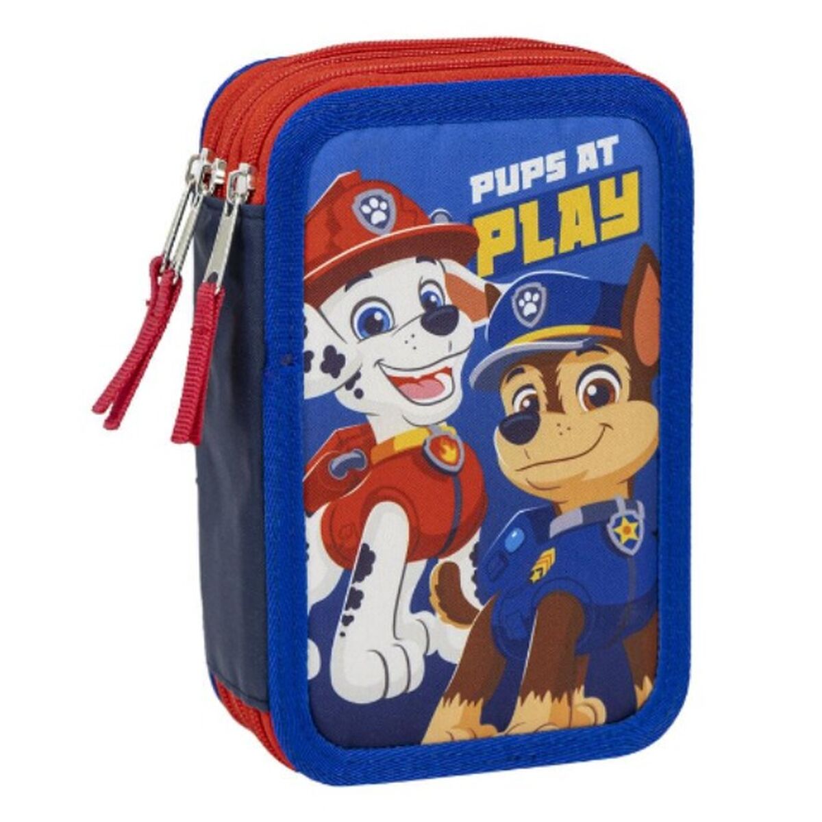 Trippel pennfodral The Paw Patrol Blå 12,5 x 6,5 x 19,5 cm-Kontor och Kontorsmaterial, Skol- och utbildningsmaterial-The Paw Patrol-peaceofhome.se