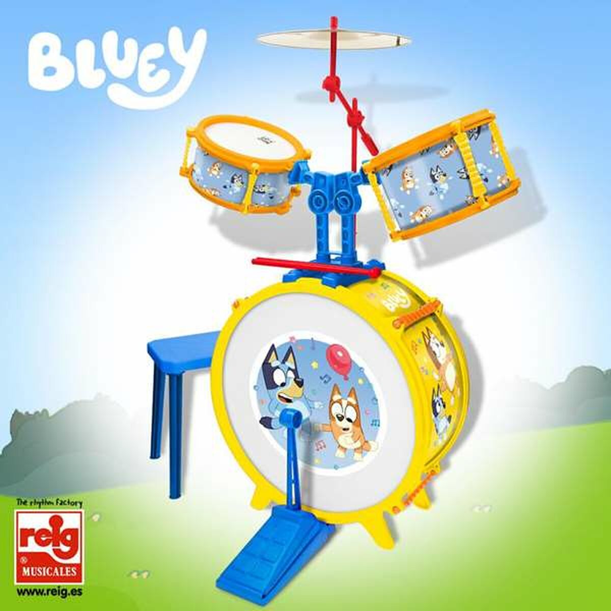 Trumset Bluey Barn 55 x 36 x 38 cm-Leksaker och spel, Barns Musikinstrument-Bluey-peaceofhome.se