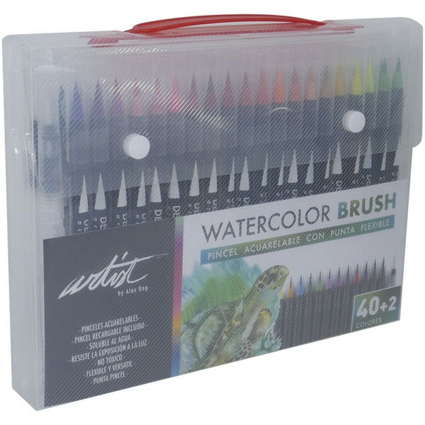 Tuschpennor Alex Bog Deluxe Brush Acuarelable Multicolour-Kontor och Kontorsmaterial, Kulspetspennor, pennor och skrivverktyg-Alex Bog-peaceofhome.se