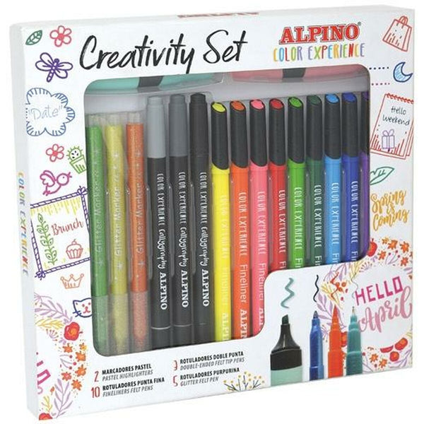 Tuschpennor Alpino Color Experience 20 Delar Multicolour-Kontor och Kontorsmaterial, Kulspetspennor, pennor och skrivverktyg-Alpino-peaceofhome.se