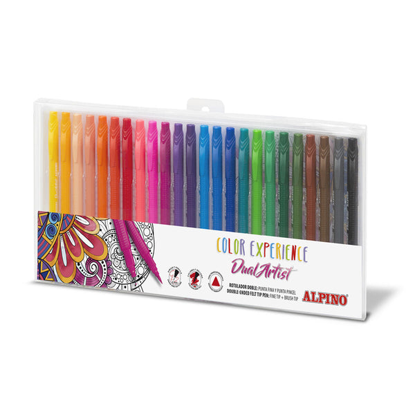Tuschpennor Alpino Color Experience Dual Artist Dubbel ände 24 Delar-Kontor och Kontorsmaterial, Kulspetspennor, pennor och skrivverktyg-Alpino-peaceofhome.se