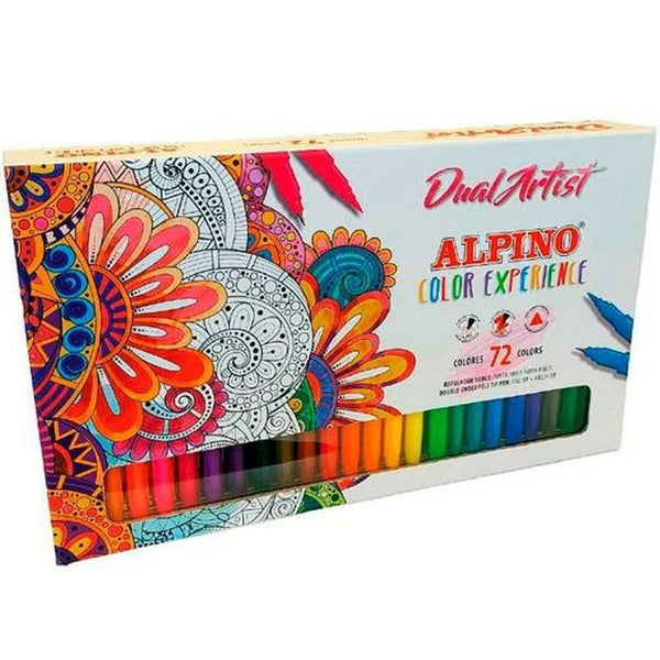 Tuschpennor Alpino Dual Artist Multicolour (72 Delar)-Kontor och Kontorsmaterial, Kulspetspennor, pennor och skrivverktyg-Alpino-peaceofhome.se