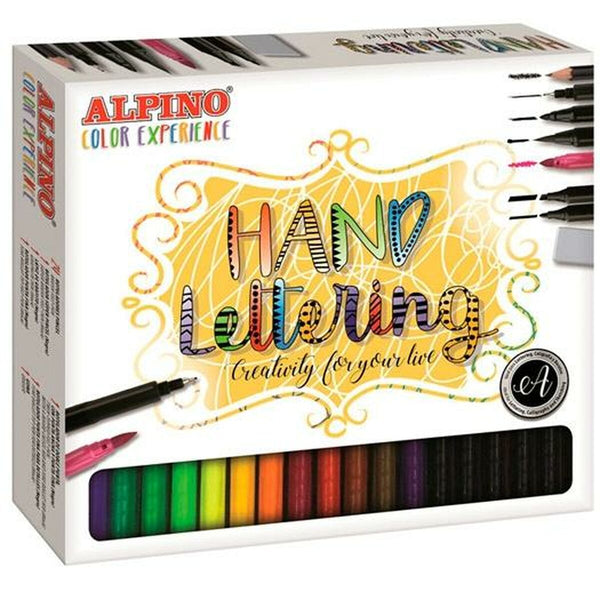 Tuschpennor Alpino Hand Lettering Color Experience Multicolour (30 Delar)-Kontor och Kontorsmaterial, Kulspetspennor, pennor och skrivverktyg-Alpino-peaceofhome.se
