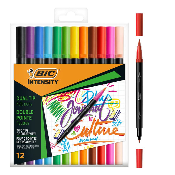 Tuschpennor Bic Intensity 12 Delar Multicolour-Kontor och Kontorsmaterial, Kulspetspennor, pennor och skrivverktyg-Bic-peaceofhome.se