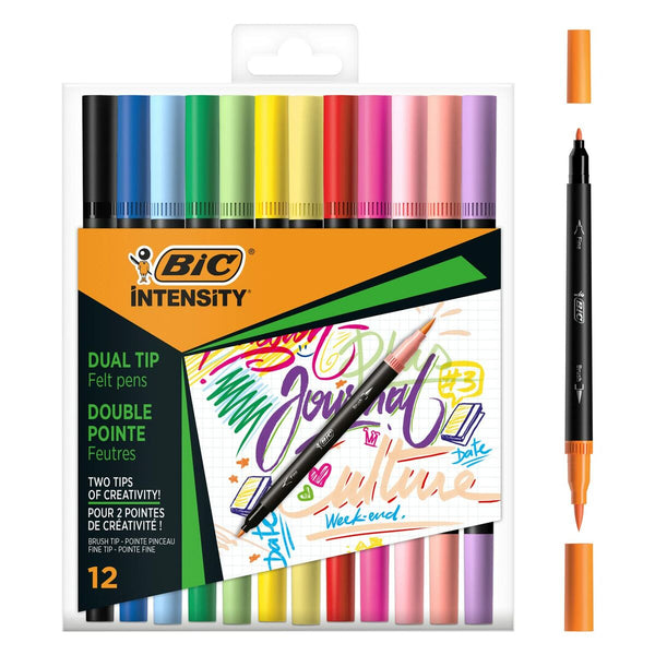 Tuschpennor Bic Intensity 12 Delar Multicolour-Kontor och Kontorsmaterial, Kulspetspennor, pennor och skrivverktyg-Bic-peaceofhome.se