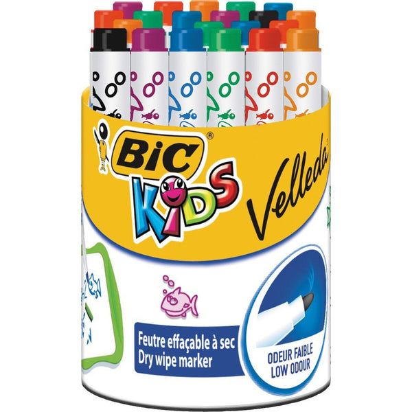 Tuschpennor Bic Kids Mini Velleda 24 Delar Whiteboard Multicolour-Kontor och Kontorsmaterial, Kulspetspennor, pennor och skrivverktyg-Bic-peaceofhome.se