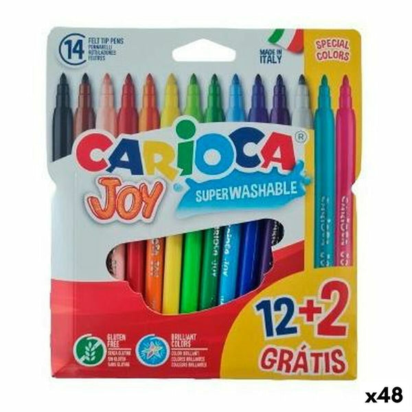 Tuschpennor Carioca JOY Multicolour 12 Delar (48 antal)-Kontor och Kontorsmaterial, Kulspetspennor, pennor och skrivverktyg-Carioca-peaceofhome.se