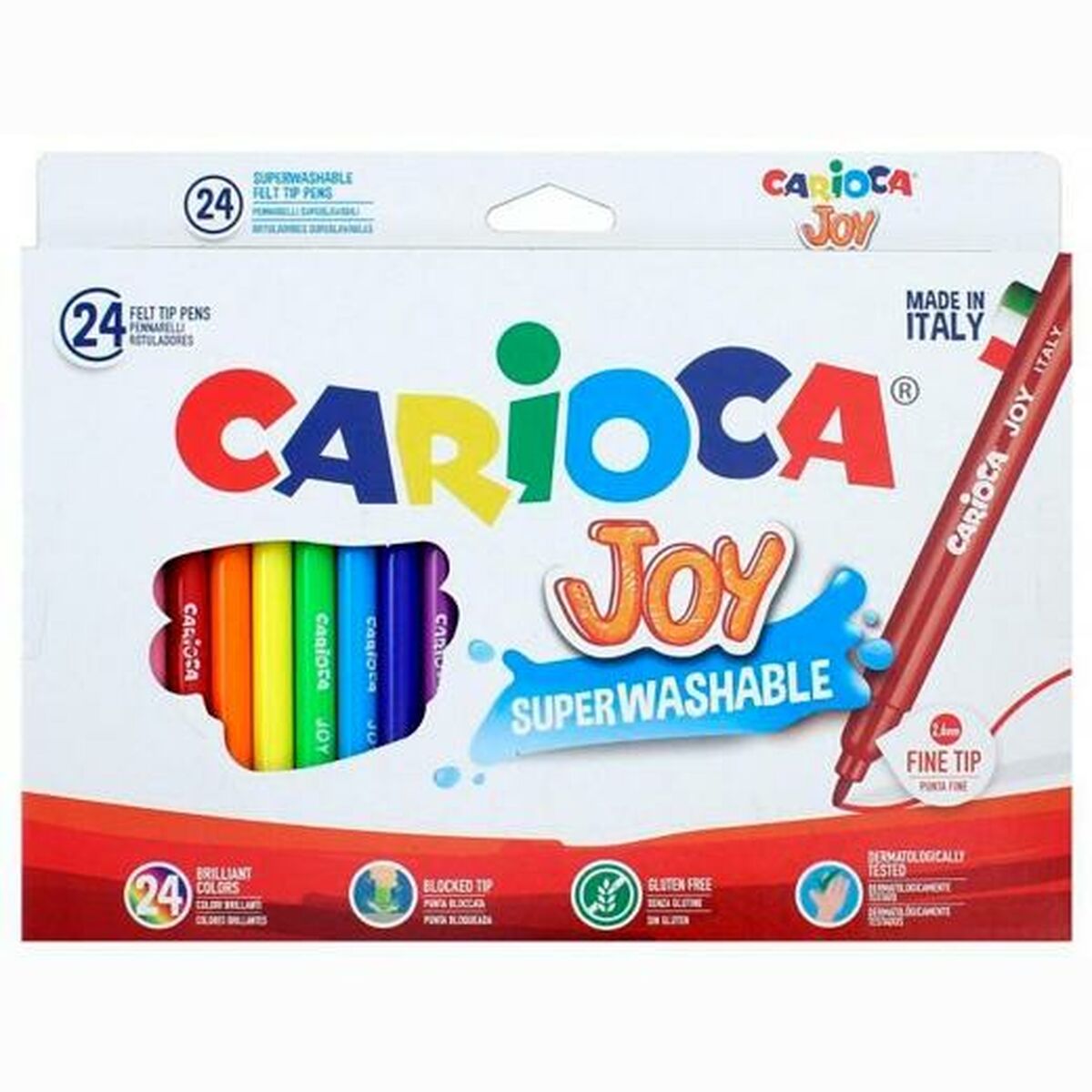 Tuschpennor Carioca JOY Multicolour 24 Delar (24 antal)-Kontor och Kontorsmaterial, Kulspetspennor, pennor och skrivverktyg-Carioca-peaceofhome.se