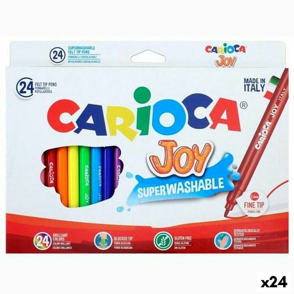 Tuschpennor Carioca JOY Multicolour 24 Delar (24 antal)-Kontor och Kontorsmaterial, Kulspetspennor, pennor och skrivverktyg-Carioca-peaceofhome.se