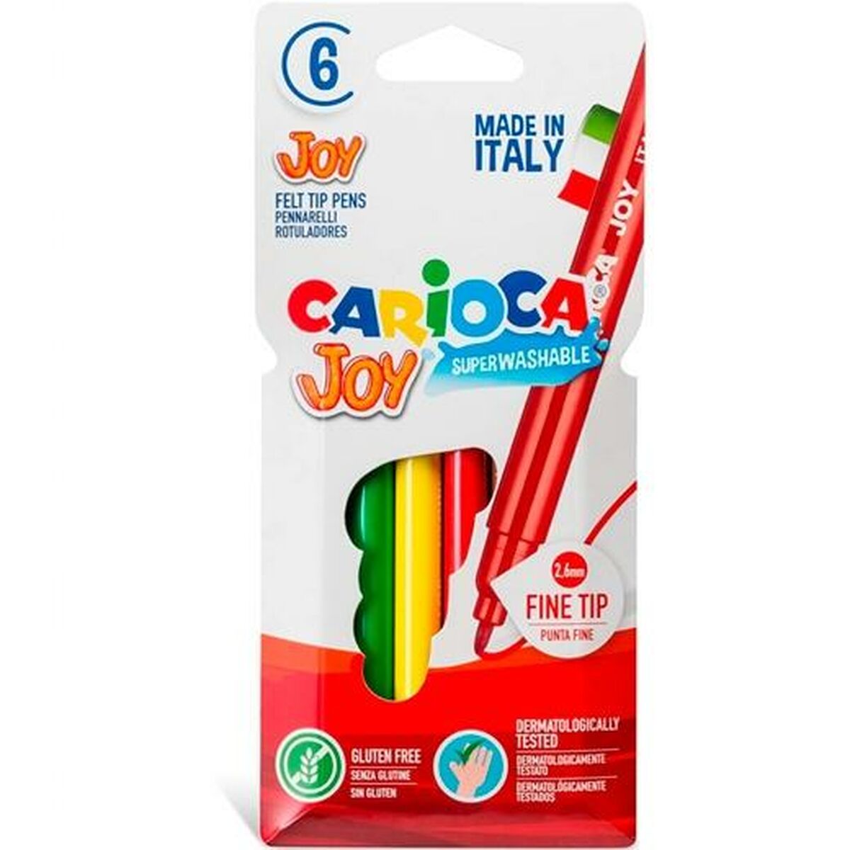 Tuschpennor Carioca JOY Multicolour 6 Delar (24 antal)-Kontor och Kontorsmaterial, Kulspetspennor, pennor och skrivverktyg-Carioca-peaceofhome.se