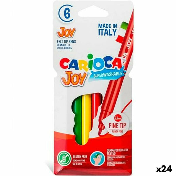 Tuschpennor Carioca JOY Multicolour 6 Delar (24 antal)-Kontor och Kontorsmaterial, Kulspetspennor, pennor och skrivverktyg-Carioca-peaceofhome.se