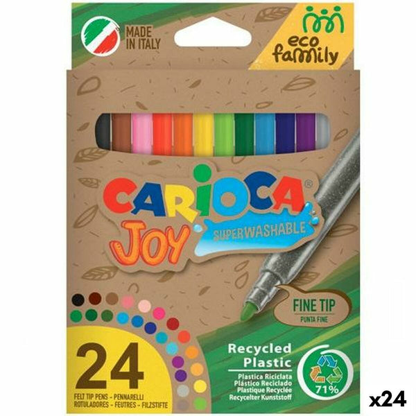Tuschpennor Carioca Joy Eco Family 24 Delar Multicolour (24 antal)-Kontor och Kontorsmaterial, Kulspetspennor, pennor och skrivverktyg-Carioca-peaceofhome.se