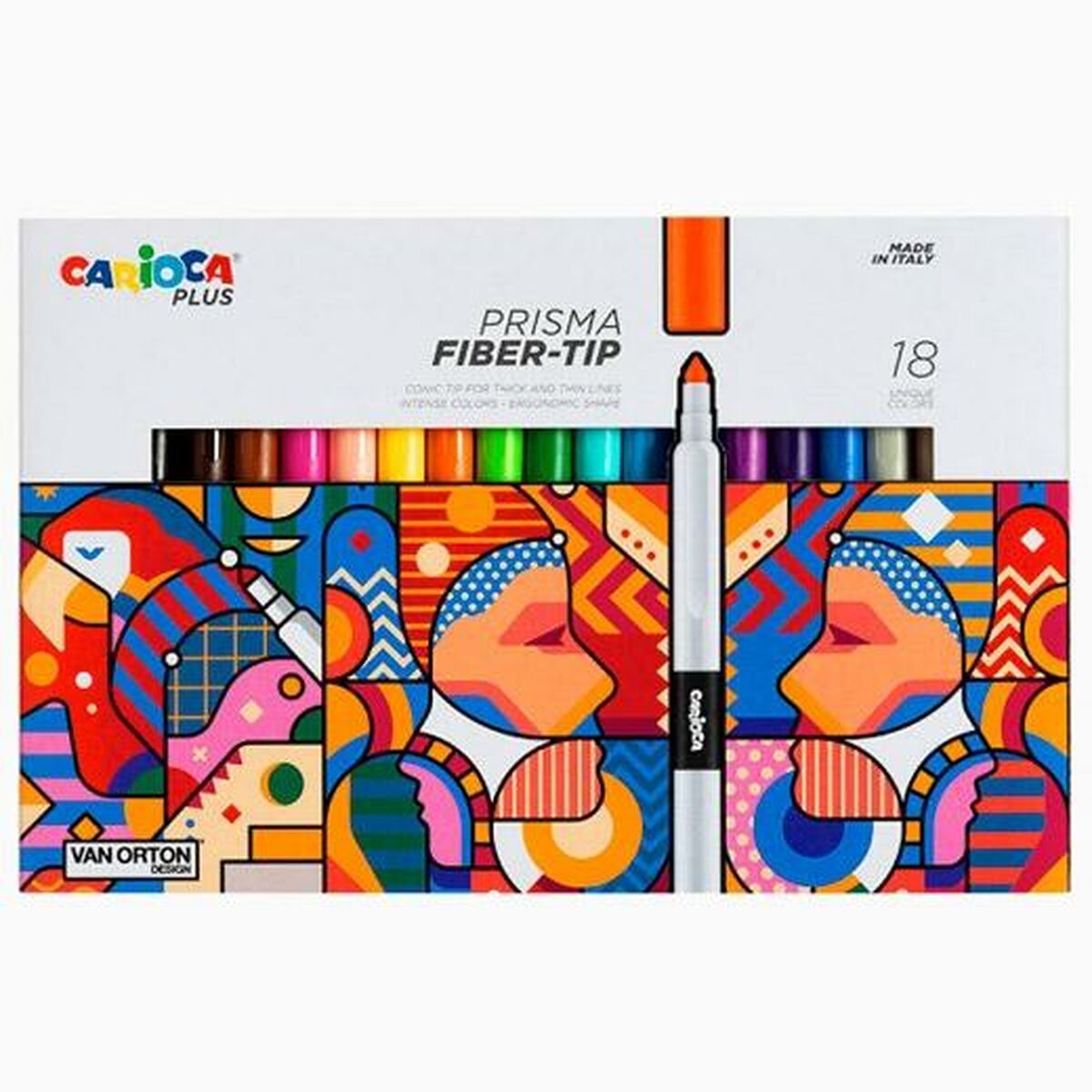 Tuschpennor Carioca Prisma Multicolour 18 Delar (6 antal)-Kontor och Kontorsmaterial, Kulspetspennor, pennor och skrivverktyg-Carioca-peaceofhome.se