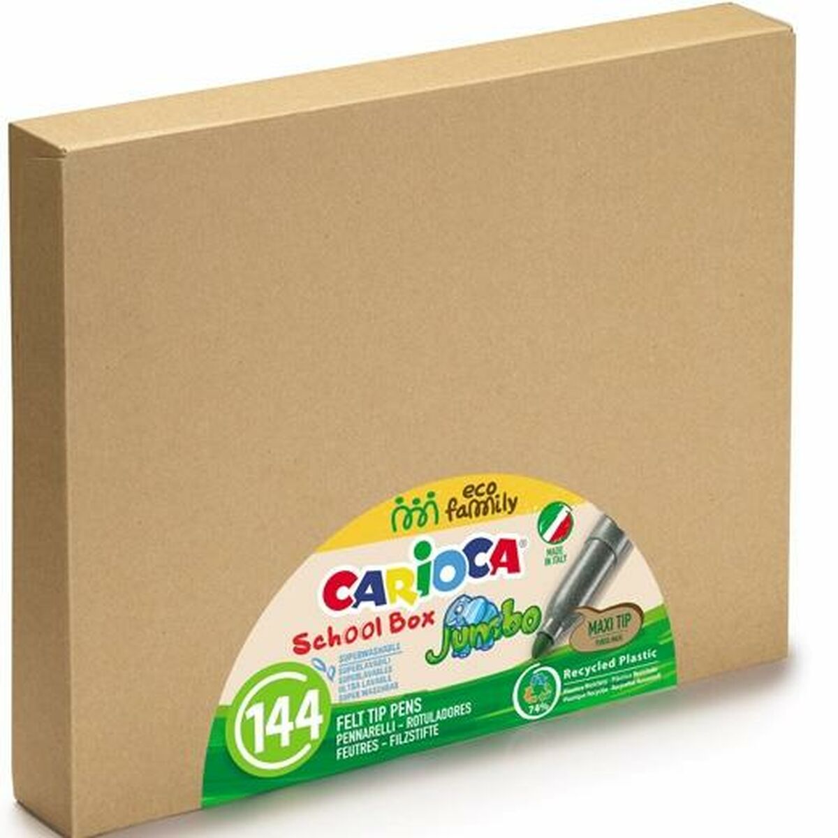 Tuschpennor Carioca Schoolbox Multicolour (4 antal)-Kontor och Kontorsmaterial, Kulspetspennor, pennor och skrivverktyg-Carioca-peaceofhome.se