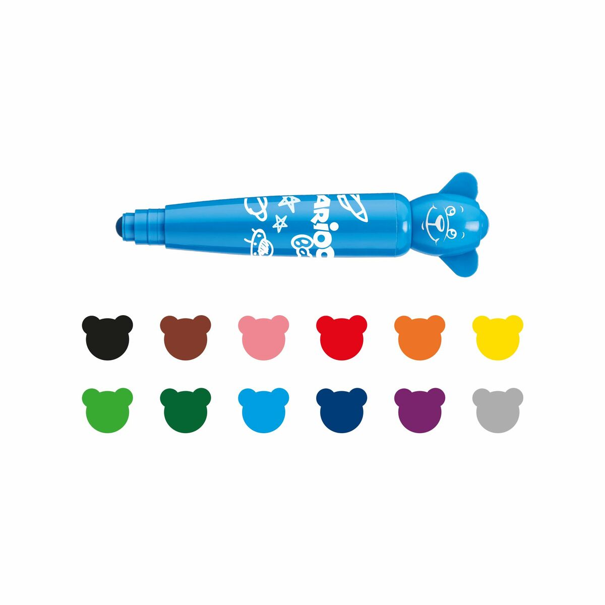 Tuschpennor Carioca Teddy Marker 1+ Multicolour 12 Delar-Kontor och Kontorsmaterial, Kulspetspennor, pennor och skrivverktyg-Carioca-peaceofhome.se