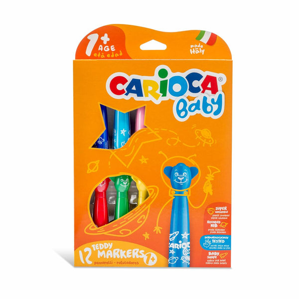 Tuschpennor Carioca Teddy Marker 1+ Multicolour 12 Delar-Kontor och Kontorsmaterial, Kulspetspennor, pennor och skrivverktyg-Carioca-peaceofhome.se