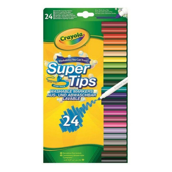 Tuschpennor Crayola B01BF6F20K Tvättbar (24 uds)-Leksaker och spel, Kreativa aktiviteter-Crayola-peaceofhome.se