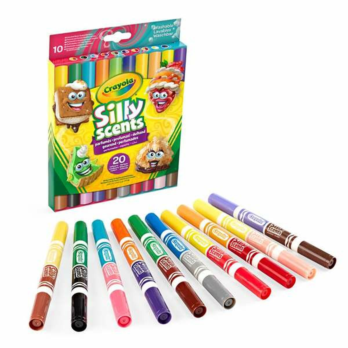 Tuschpennor Crayola Parfymerad Tvättbar Dubbel ände 10 Delar-Kontor och Kontorsmaterial, Kulspetspennor, pennor och skrivverktyg-Crayola-peaceofhome.se