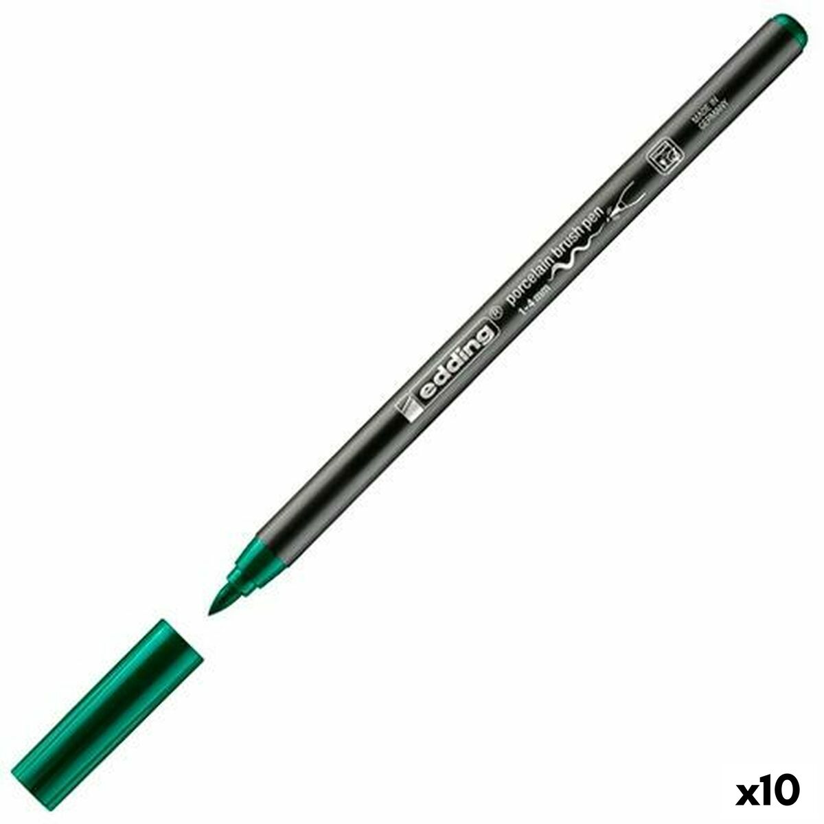 Tuschpennor Edding 4200 Porslin Grön (10 antal)-Kontor och Kontorsmaterial, Kulspetspennor, pennor och skrivverktyg-Edding-peaceofhome.se