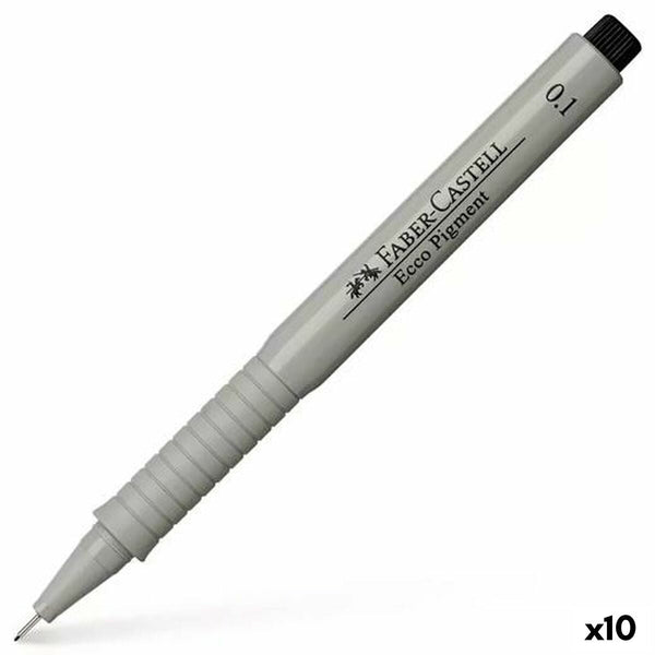 Tuschpennor Faber-Castell Ecco Pigment 0,1 mm Svart (10 antal)-Kontor och Kontorsmaterial, Kulspetspennor, pennor och skrivverktyg-Faber-Castell-peaceofhome.se