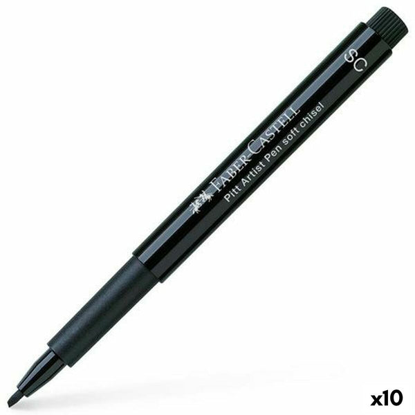 Tuschpennor Faber-Castell Pitt Artist Pen SC 199 Kalligrafi Svart (10 antal)-Kontor och Kontorsmaterial, Kulspetspennor, pennor och skrivverktyg-Faber-Castell-peaceofhome.se