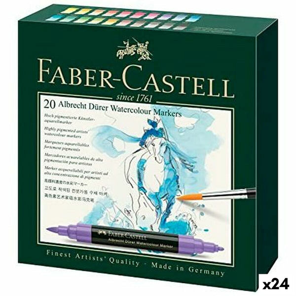 Tuschpennor Faber-Castell Vattenfärger Fall (24 antal)-Kontor och Kontorsmaterial, Kulspetspennor, pennor och skrivverktyg-Faber-Castell-peaceofhome.se