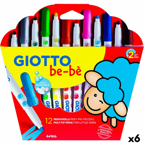 Tuschpennor Giotto BE-BÉ Multicolour (6 antal)-Kontor och Kontorsmaterial, Kulspetspennor, pennor och skrivverktyg-Giotto-peaceofhome.se