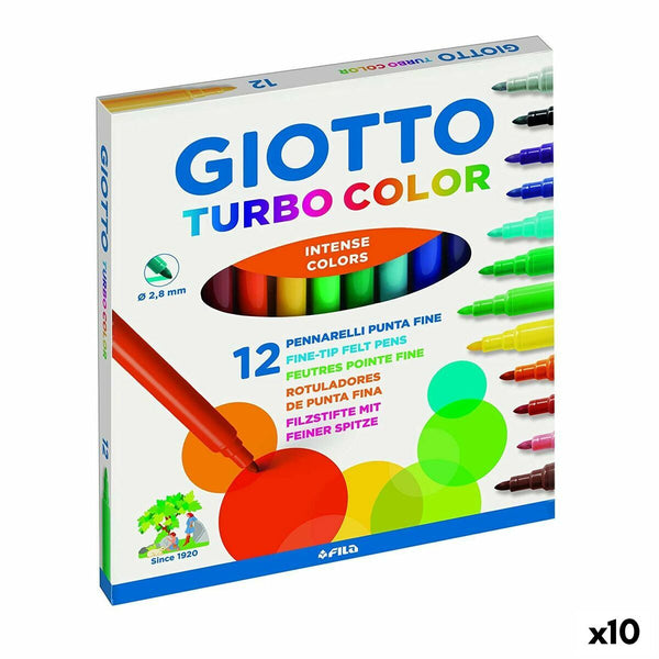 Tuschpennor Giotto Turbo Color Multicolour (10 antal)-Kontor och Kontorsmaterial, Kulspetspennor, pennor och skrivverktyg-Giotto-peaceofhome.se