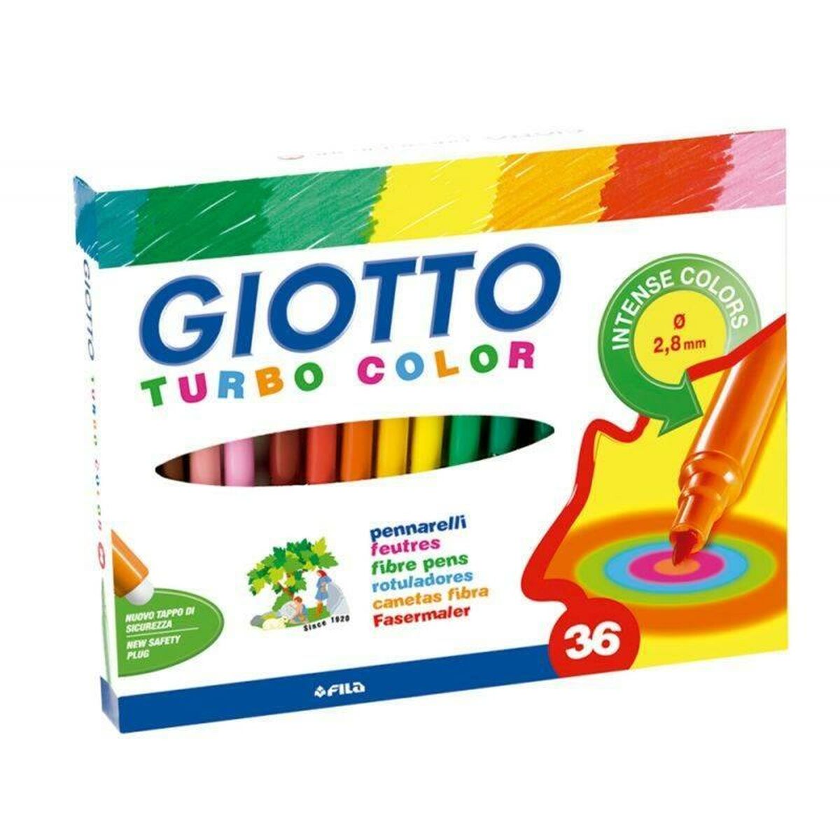 Tuschpennor Giotto Turbo Color Multicolour (5 antal)-Kontor och Kontorsmaterial, Kulspetspennor, pennor och skrivverktyg-Giotto-peaceofhome.se