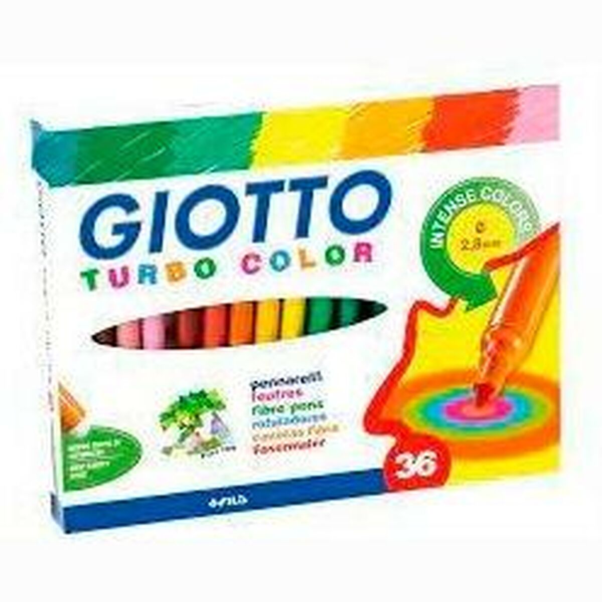 Tuschpennor Giotto Turbo Color Multicolour (5 antal)-Kontor och Kontorsmaterial, Kulspetspennor, pennor och skrivverktyg-Giotto-peaceofhome.se