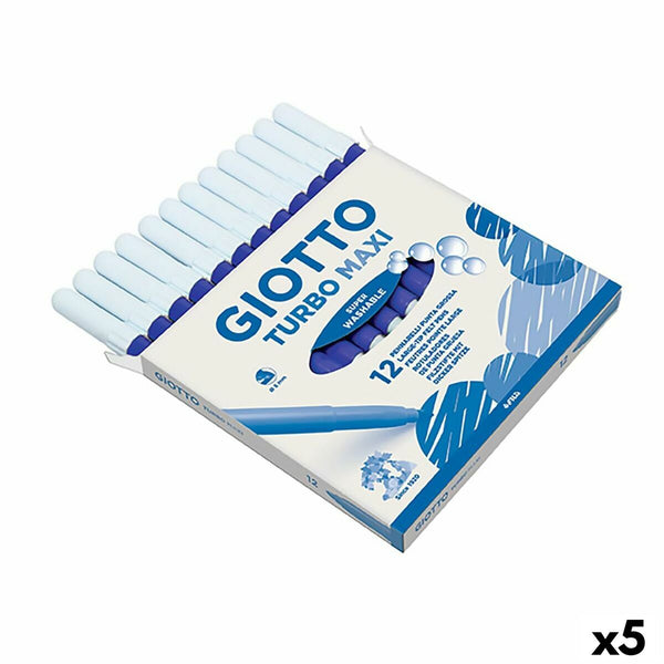 Tuschpennor Giotto Turbo Maxi Blå (5 antal)-Kontor och Kontorsmaterial, Kulspetspennor, pennor och skrivverktyg-Giotto-peaceofhome.se