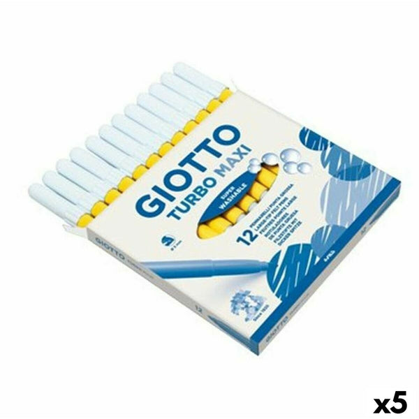 Tuschpennor Giotto Turbo Maxi Gul (5 antal)-Kontor och Kontorsmaterial, Kulspetspennor, pennor och skrivverktyg-Giotto-peaceofhome.se