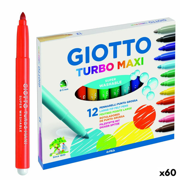 Tuschpennor Giotto Turbo Maxi Multicolour (60 antal)-Kontor och Kontorsmaterial, Kulspetspennor, pennor och skrivverktyg-Giotto-peaceofhome.se