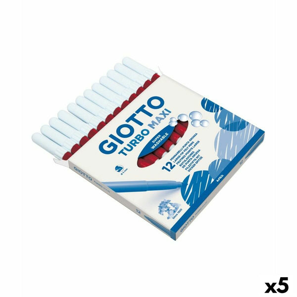 Tuschpennor Giotto Turbo Maxi Röd (5 antal)-Kontor och Kontorsmaterial, Kulspetspennor, pennor och skrivverktyg-Giotto-peaceofhome.se